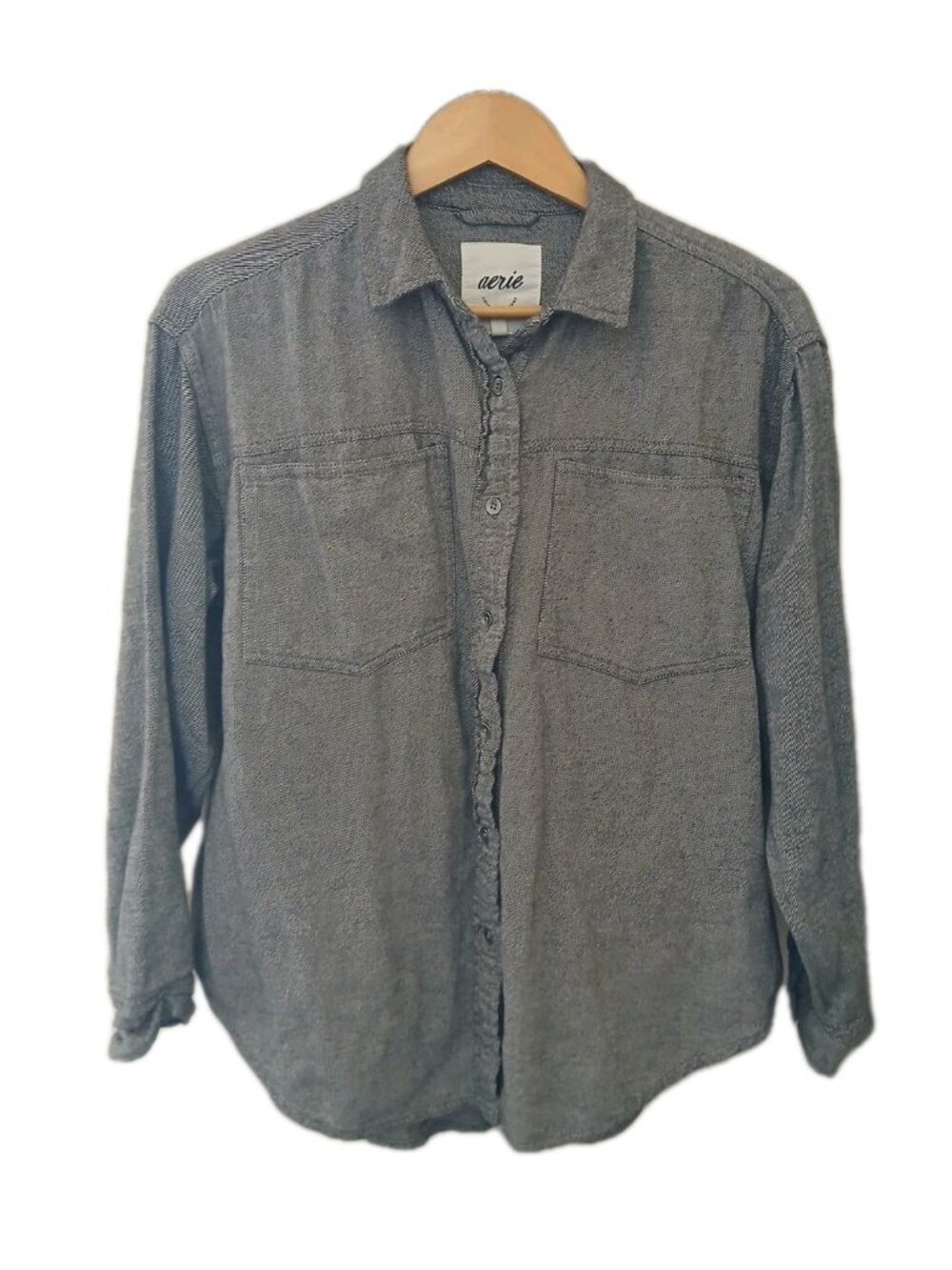 Aerie Anytime Fave Twill Button Up Shirt